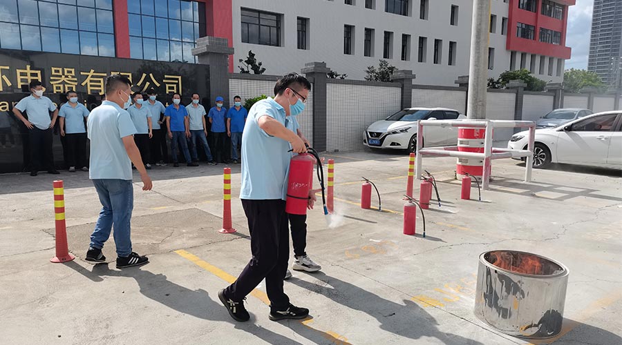 安全生產(chǎn)不松懈！金環(huán)電器開展消防應急救援演練